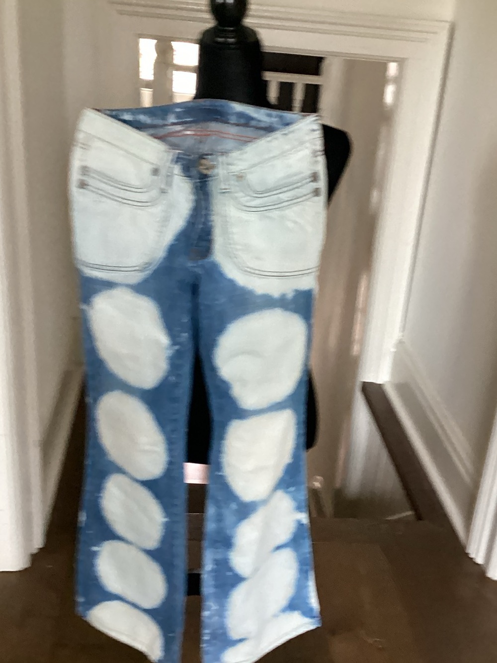 Light Blue Tie-Dye Wide Leg Jeans